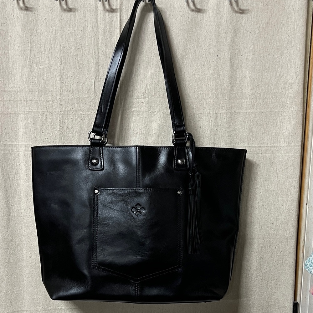 Patricia Nash Elegant Black Leather Tote Bag